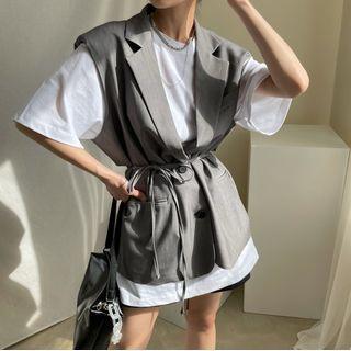 Notch Lapel Vest / Short-sleeve T-shirt