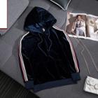 Velvet Hooded Sweatshirt