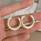 Alloy Open Hoop Earring 3824 - 1 Pair - Stud Earrings - White - One Size