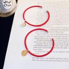 Alloy Coin Red String Open Bangle