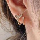 Rhinestone Mermaid Tail Earring 1 Pair - Gold - One Size