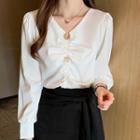 Shirred Silky Blouse