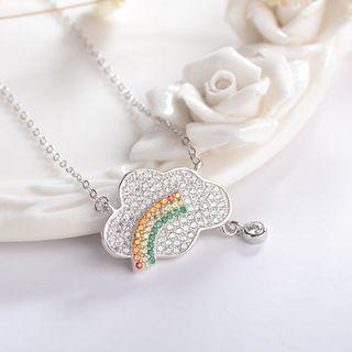 925 Sterling Silver Rhinestone Cloud Necklace