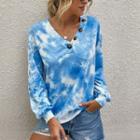 Placket Tie Dye Sweatshirt