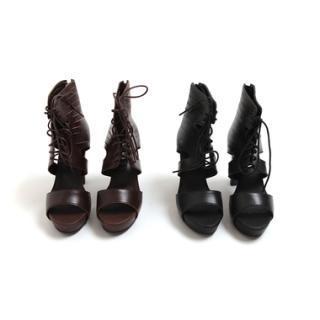 Lace-up High-heel Ankle Boots