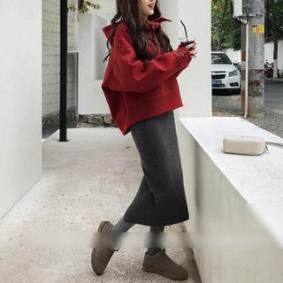 Set: Sweatshirt + Midi Fitted Skirt