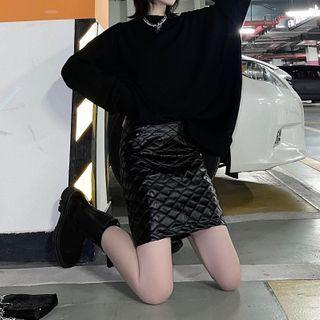 Quilted Faux Leather Mini Skirt