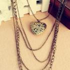 Multi-chain Heart Pendant Necklace