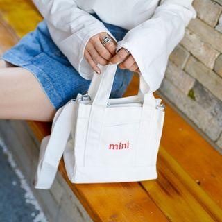 Letter-printed Mini Shoulder Bag