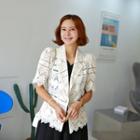 Puff-sleeve Eyelet Lace Jacket