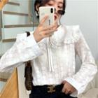 Embroidered Large Lapel Lace Top