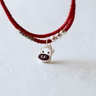 Ox Pendant Red String Bracelet