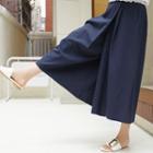 Band-waist Linen Blend Wrap Culottes