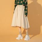 Elastic-waist A-line Cargo Skirt