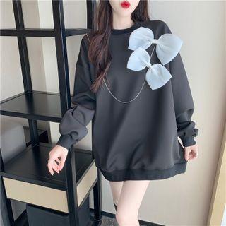 Ribbon-accent Loose-fit Sweatshirt