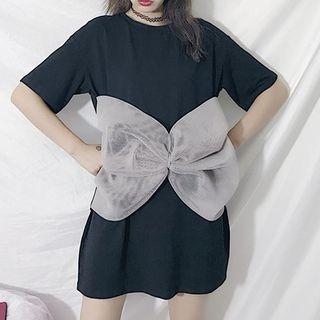 Bow Front Short Sleeve Dress
