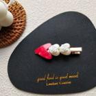Heart Faux Pearl Hair Clip 1 Pc - One Size