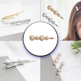Faux Pearl Alloy Hair Pin 47-3296 - Neon Yellow - One Size
