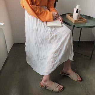 High-waist Plain Ruffled Skirt