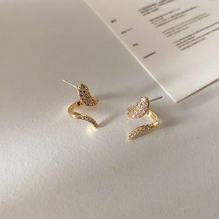 Rhinestone Earring 925 Silver - Earrings - Gold - One Size