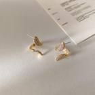 Rhinestone Earring 925 Silver - Earrings - Gold - One Size