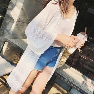 Open Front 3/4-sleeve Light Jacket