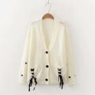 Lace Up Cardigan White - One Size