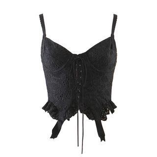 Lace-up Embroidered Cropped Camisole Top
