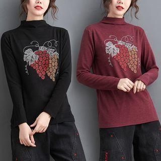 Printed Semi High-neck Top