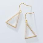 Faux Pearl Triangle Drop 925 Sterling Silver Earring