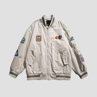 Logo Embroidered Bomber Jacket