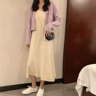 Crop Cardigan / Midi Tank Dress