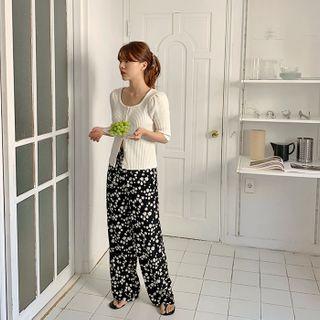 Drawcord Daisy Pattern Culottes
