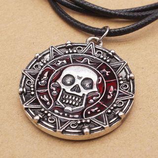 Skull Pendant Necklace Black & Silver - One Size