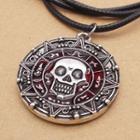 Skull Pendant Necklace Black & Silver - One Size