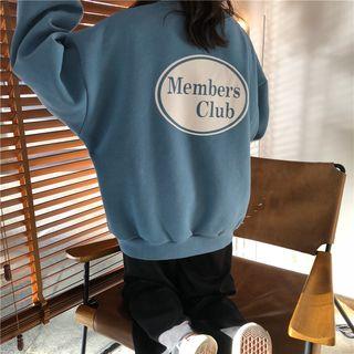 Fleece-lining Print Sweater