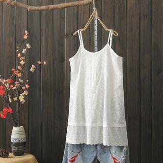 Embroidered Camisole Top White - One Size