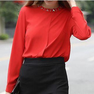 Fleece-lined Chiffon Top