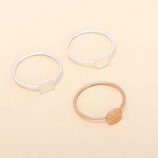 Set Of 3: Ring Set Of 3 - Gold & Silver - One Size