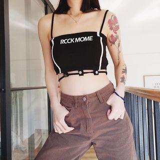 Spaghetti Strap Cropped Letter Top