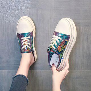 Platform Sequined Sneaker Mules