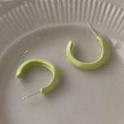 Resin Open Hoop Earring 1 Pair - 1635 - Light Green - One Size