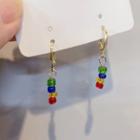 Bead Alloy Dangle Earring 1 Pair - D1337-1 - Red & Yellow & Blue & Green - One Size