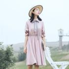 Ribbon Detail Elbow-sleeve A-line Dress