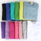 Round-neck Long-sleeve Colored T-shirt