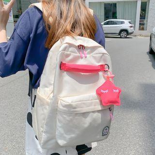 Contrast Strap Backpack / Charm / Set