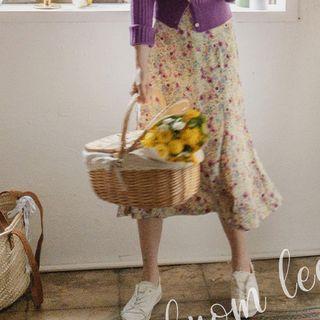 Floral Flared Long Skirt