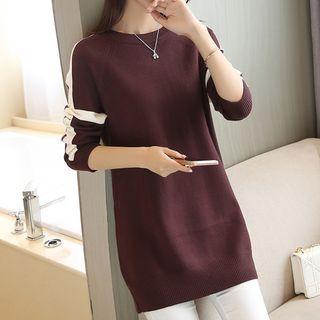 Long-sleeve Stripe-detail Sweater Dress