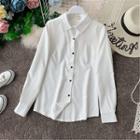 Tie-waist Sleeveless Crop Top / High-waist Shorts / Plain Shirt / Set