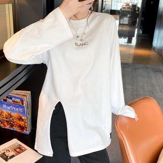 Side-slit Letter Loose T-shirt